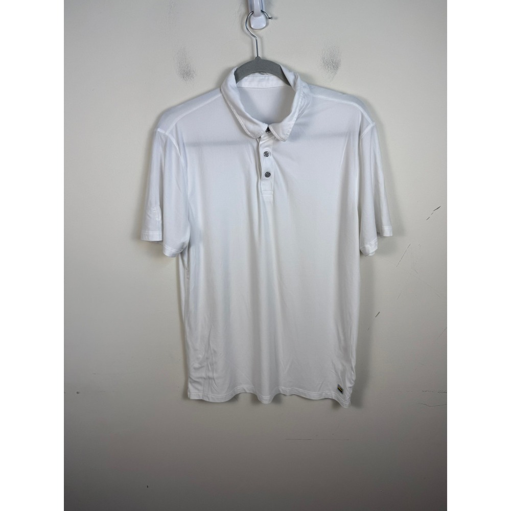 Vuori Strato Tech Polo Mens Medium White Short Sleeve Golf Shirt V188
